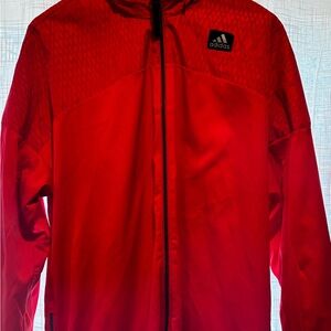 Adidas Men's Red Windbreaker Jacket